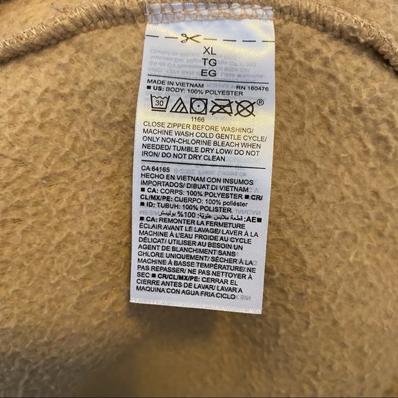 Old navy women’s cozy Sherpa teddy full zip camel jacket with thumb loops - XL - Picture 13 of 13